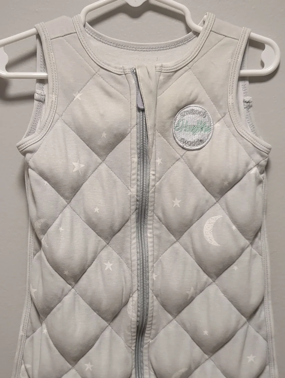 SMOOCH Babies HugMe Baby Infant Quilted Sleep Sack Gray White - Size 6-12 Months